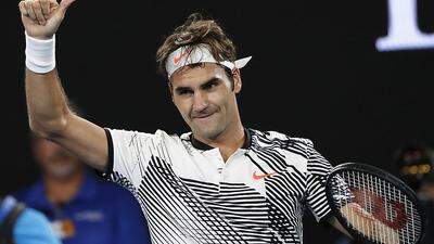 Roger Federer jubelt über den Viertelfinal-Einzug in Melbourne