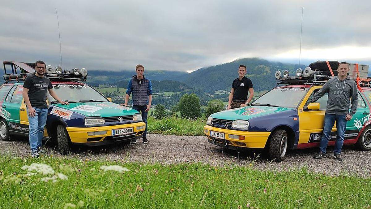 Team „Der böse Golf“ mit Manuel Bartl und Robin Schimpel, Team „Radkäppchen“ mit Georg Titschenbacher und Simon Seeberger