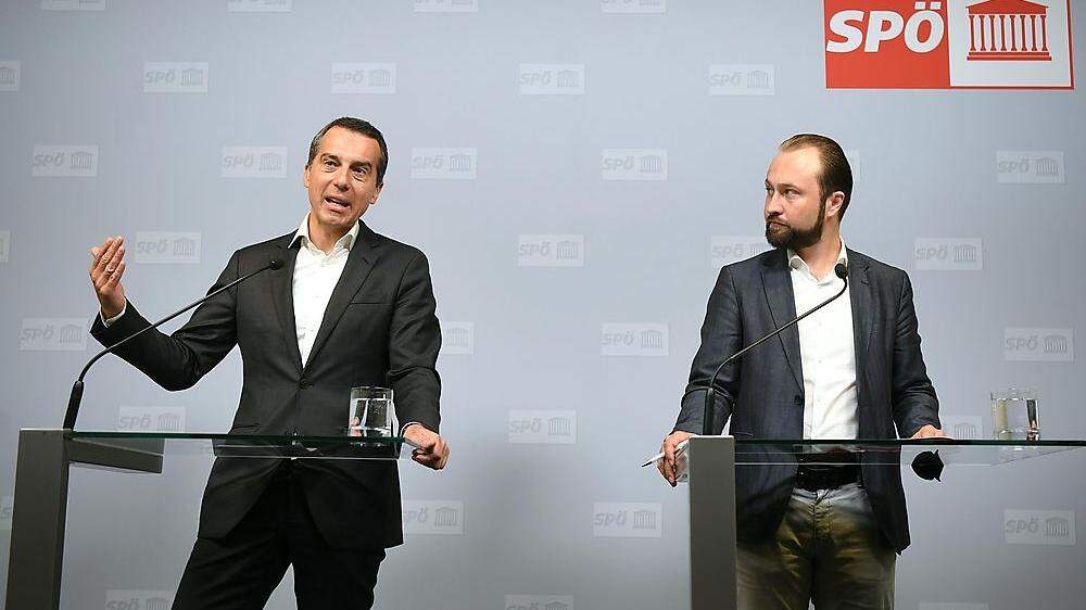 SPÖ-Chef Christian Kern (links) und Geschäftsführer Max Lercher wollen die Partei umbauen