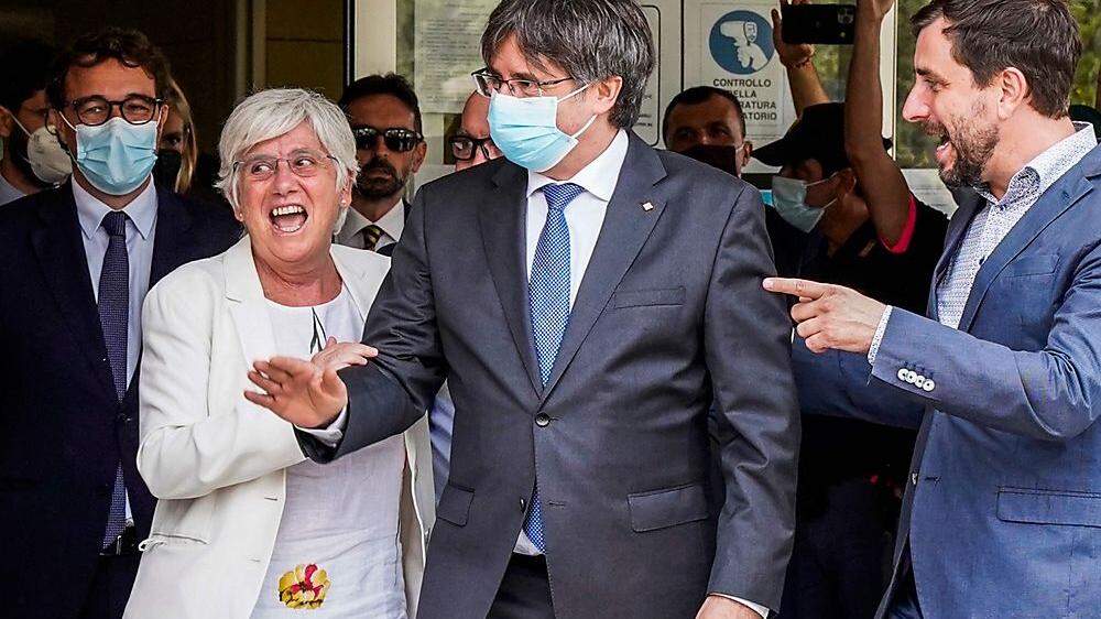 Puigdemont hatte am Montagvormittag an der Gerichtsverhandlung vor dem Berufungsgericht in Sassari teilgenommen