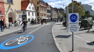 Wird gut angenommen: Fahrradstraße in der Oberen Neutorgasse