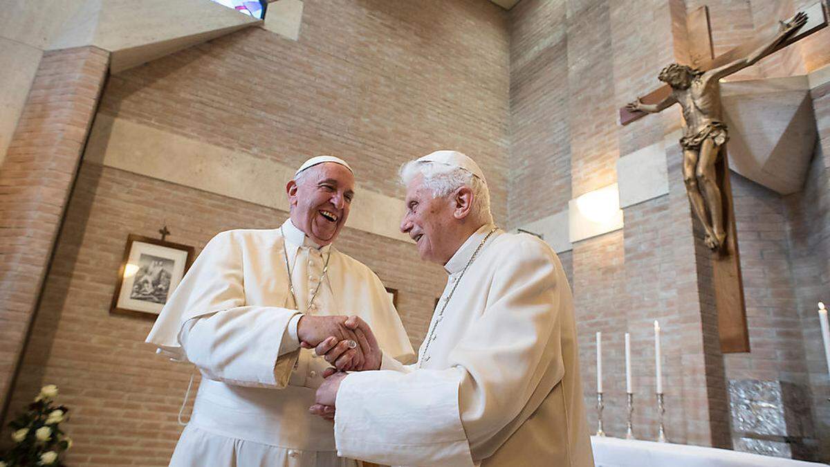 Treffen mit Papst Benedikt XVI im Kloster &quot;Mater Ecclesiae&quot; im Vatikan, wo Josef Ratzinger lebt