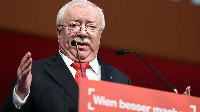 Häupl bei seiner Rede in Wien