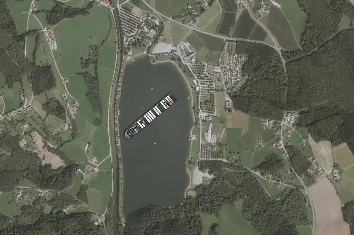 Virtuell hat das Schiff am Stubenbergsee Anker gelegt