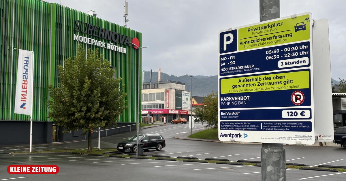 Parked too long: €120 fine at Villach shopping center