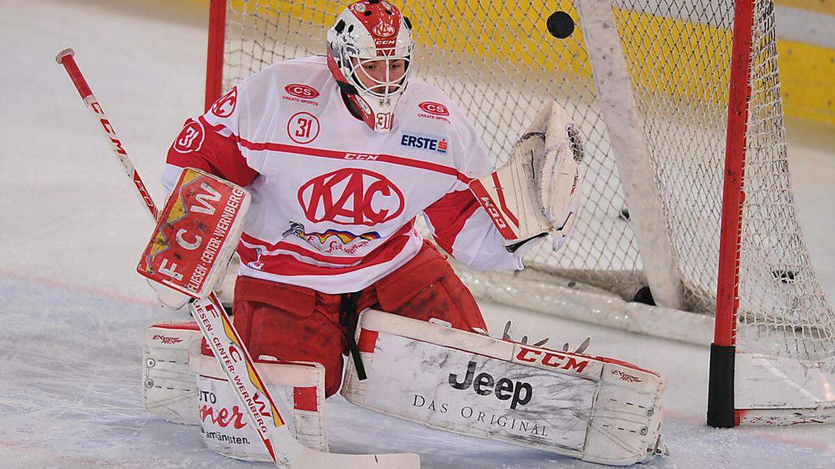 KAC-Goalie David Madlener musste drei Gegentreffer hinnehmen