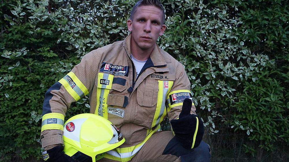 Der 28-jährige Berufsfeuerwehrmann Manuel Gößler ist nun sozusagen der härteste Feuerwehrmann der Steiermark