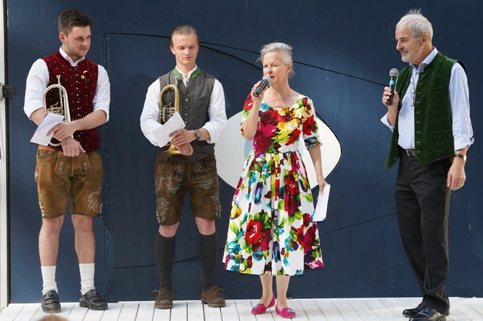 Michael Peitler und Andreas Oberlerchner (Trompete), Angelica Ladurner und Musikwochen-Millstatt Intendant Bernhard Zlanabitnig