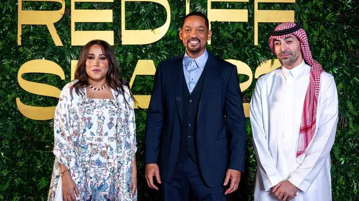 Schauspielstar Will Smith („Men in Black“) mit Festivalbetreiber Mohammed Al Turki