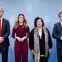 Die neue niederländische Viererkoalition: Geert Wilders (PVV), Dilan Yesilgoz (VVD), Caroline van der Plas (BBB) und Pieter Omtzigt (NSC)  