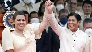 2022 gewannen sie als Einheitsteam, bei der heutigen Wahl sind sie erbitterte Gegner: Sara Duterte und Ferdinand Marcos Jr.