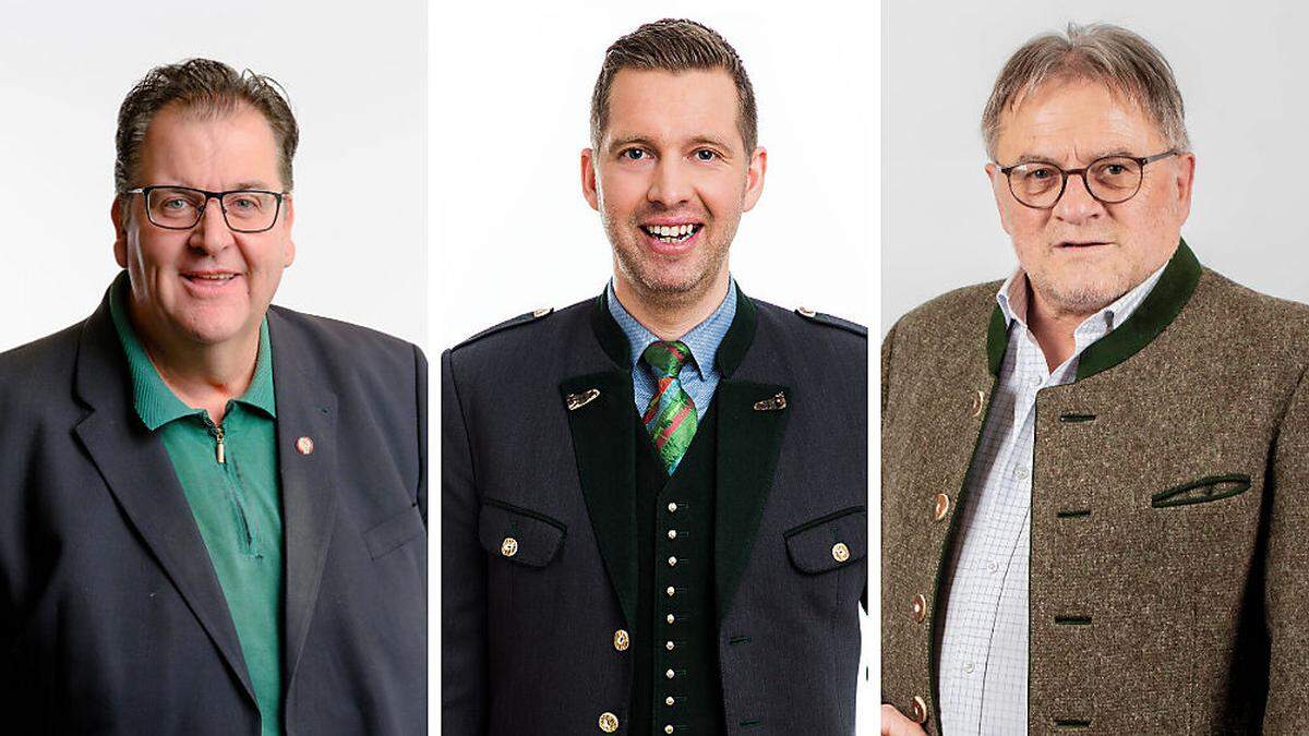 Bürgermeister Thomas Heim (SPÖ), Gemeindekassier Hannes Pimeshofer (ÖVP), Johann Gesslbauer (FPÖ)