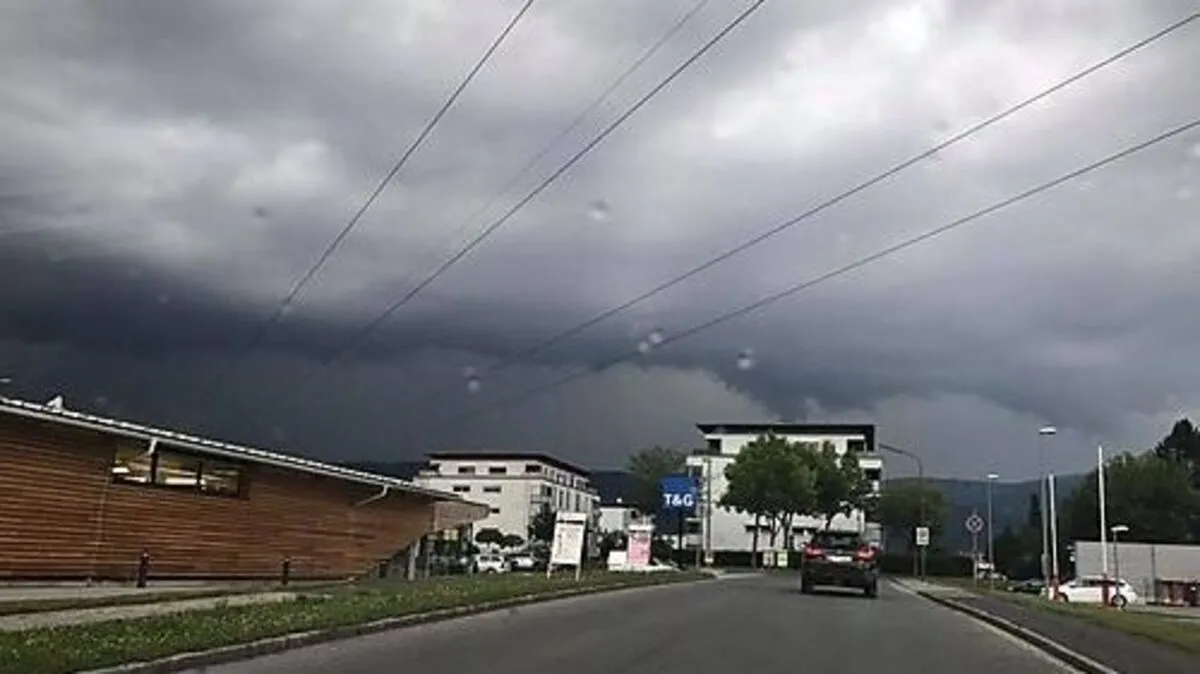 Dunkle Wolken über Villach