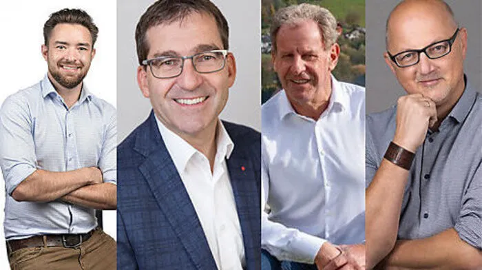 Die Spitzenkandidaten von links: Simon Jandl, Burkhard Trummer, Harald Tellian und Michael Kitz