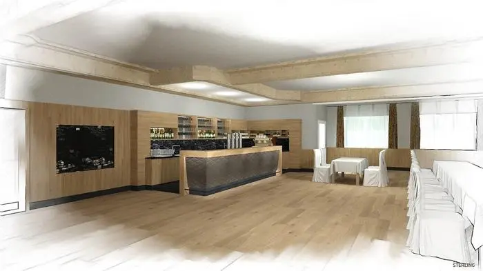 So wird der Festsaal mit der neuen Theke bald aussehen