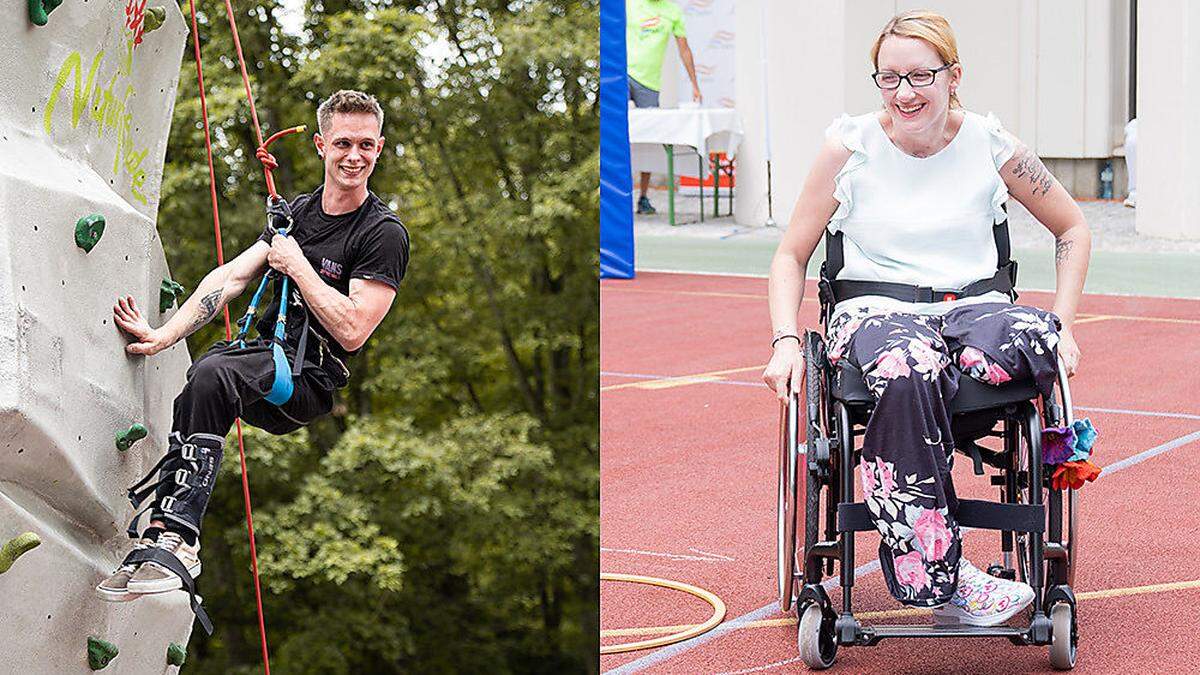 Krassnitzer und Raffling beim Sportfest der Rehaklinik in Action