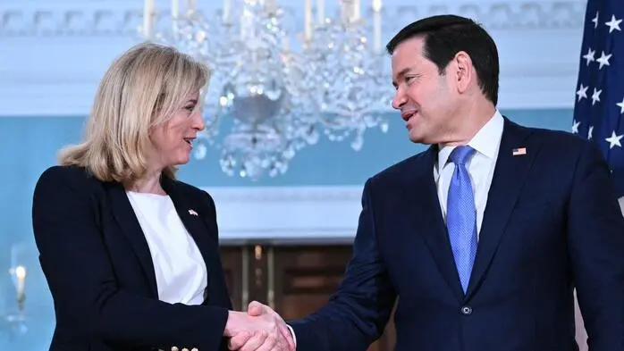 Neos-Außenministerin Beate Meinl-Reisinger mit US-Amtskollegen Marco Rubio