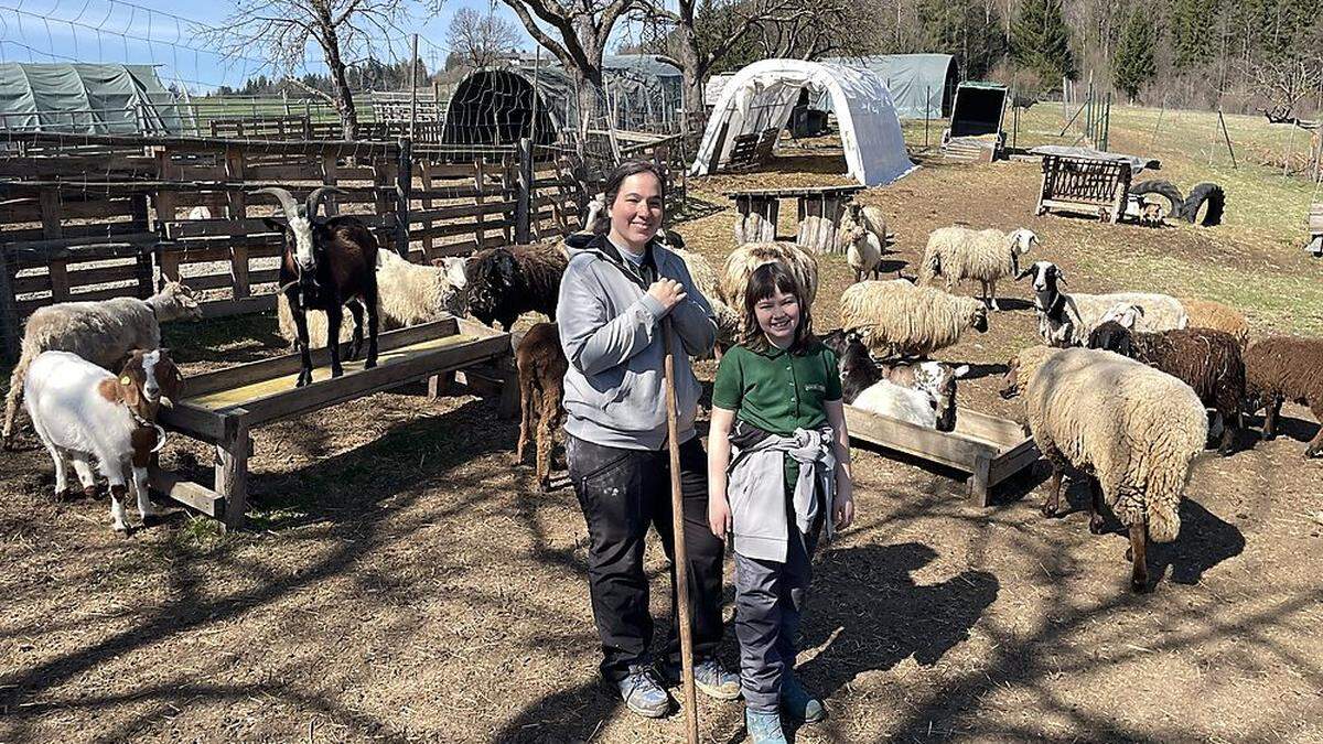 Marion Nestler mit Tochter Sofia auf der Unicorn-Farm Trattlerhof in Kraubath - Nestlers erfüllter Traum einer eigenen Landwirtschaft