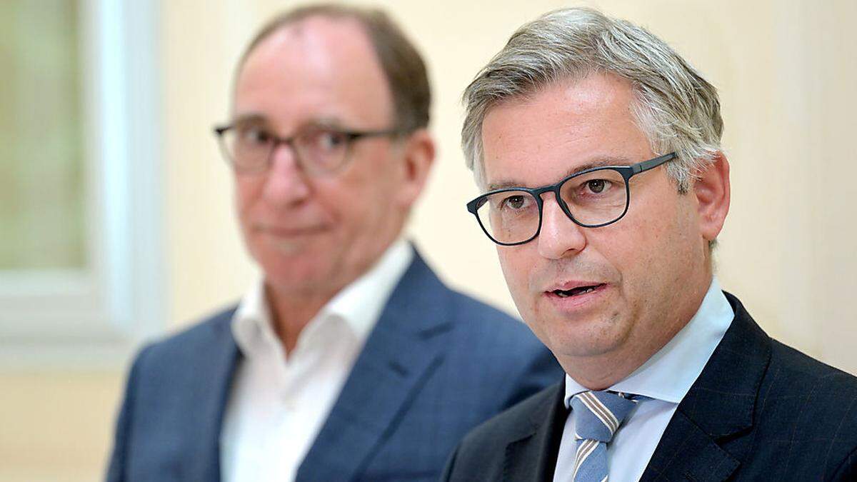 Finanzminister Brunner (r.) und Sozialminister Rauch