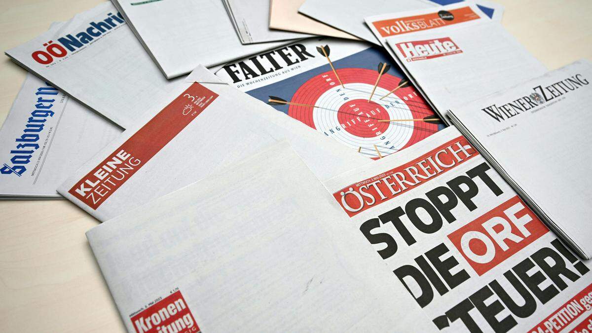Leere Titelseiten als Protest gegen die ORF-Gesetzesnovelle