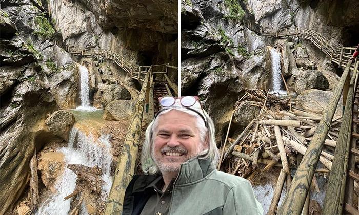 Ein Teil der Bärenschützklamm ist vom Altholz befreit (links). Vor dem Einsatz der Freiwilligen um Gerhard Jantscher sah es in dem Bereich wüst aus (rechts) | Ein Teil der Bärenschützklamm ist vom Altholz befreit (links). Vor dem Einsatz der Freiwilligen um Gerhard Jantscher sah es in dem Bereich wüst aus (rechts)