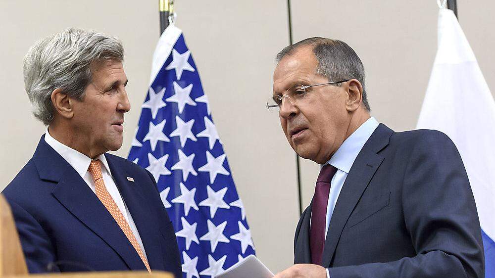 John  Kerry und Sergej Lawrow in Genf