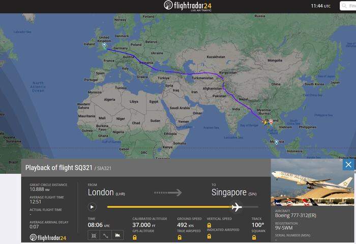 Die Maschine der Singapore Airlines geriet auf dem Flug von London nach Bangkok in Turbulenzen