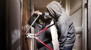 Two teenage burglars breaking in basement cellar with 30 inch bolt cutters

einbruch sujet, einbrüche kellereinbrüche kellereinbruch