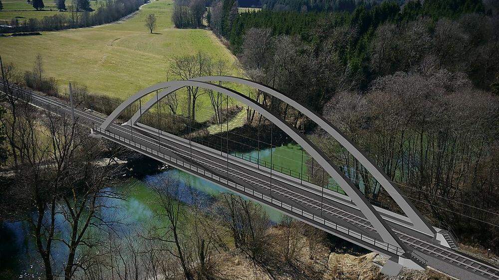 So sieht die neue Ennsbrücke auf der Pyhrn-Bahnstrecke zwischen Ardning und Selzthal aus