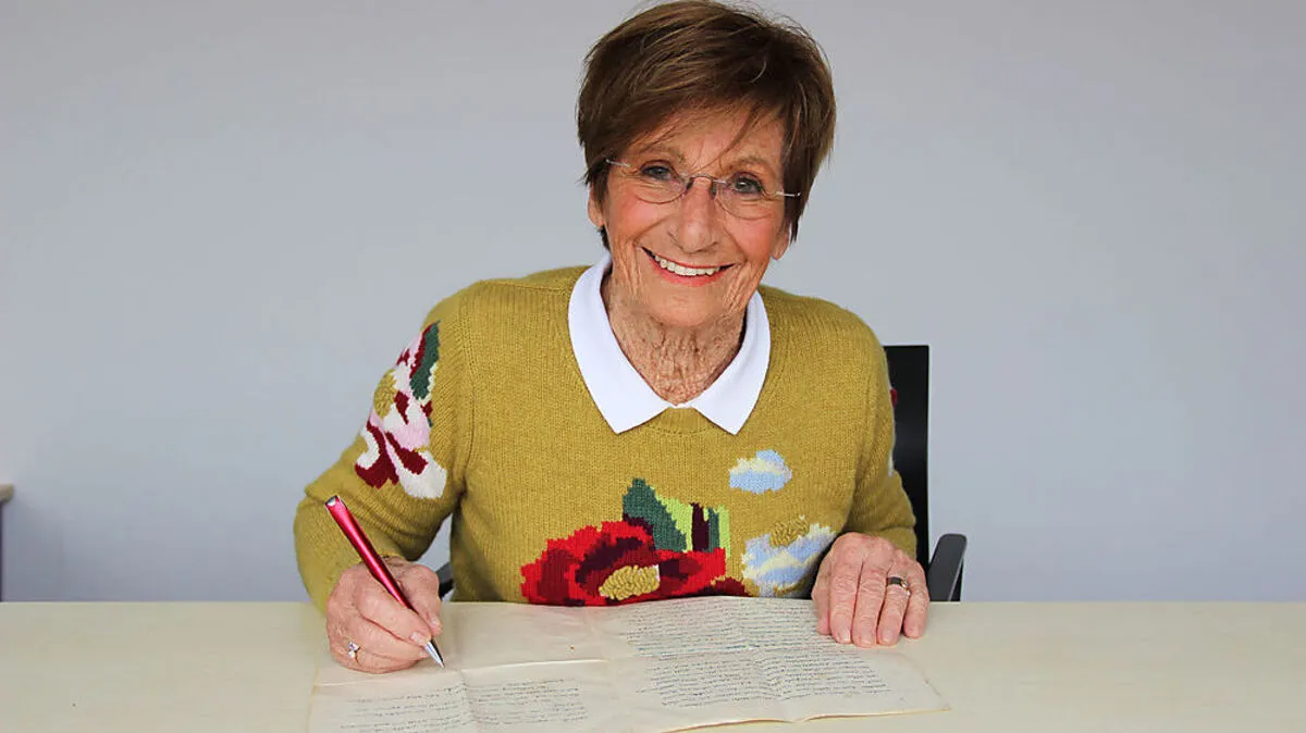 Frieda Trettenbrein, heute 87, arbeitete im Fleischereibetrieb ihres Mannes mit. Sie schrieb Erinnerungen auf	