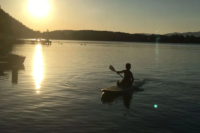 Der Sonnenuntergang am Klopeinersee in Kärnten ist immer ein schönes Fotomotiv