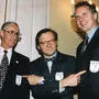 Der damalige Wirtschaftsminister Wolfgang Schüssel besucht Alfred Stingl und Gerhard Hirschmann in Graz	 