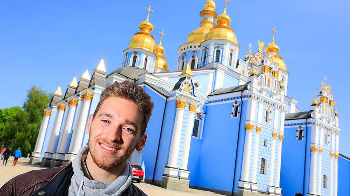 Nathan Trent (&quot;Running On Air&quot;) beim Sightseeing in Kiew