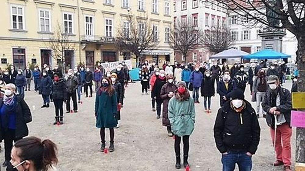 Die Kundgebung in Graz