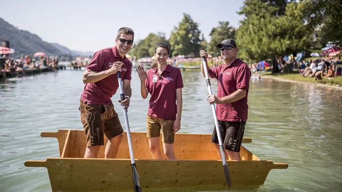 Am Samstag feierte das Sautrogrennen am Klopeiner See seine Premiere.
