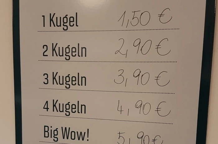 Eine Kugel kostet bei Eis-Greissler weiter 1,50 Euro, zwei Kugeln kosten heuer um 10 Cent mehr.