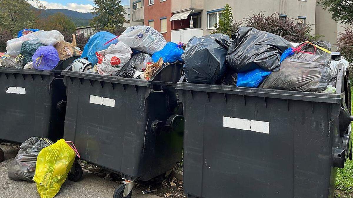 Die Kapazitäten der Müllcontainer werden gerade in der Weihnachtszeit stark ausgeschöpft