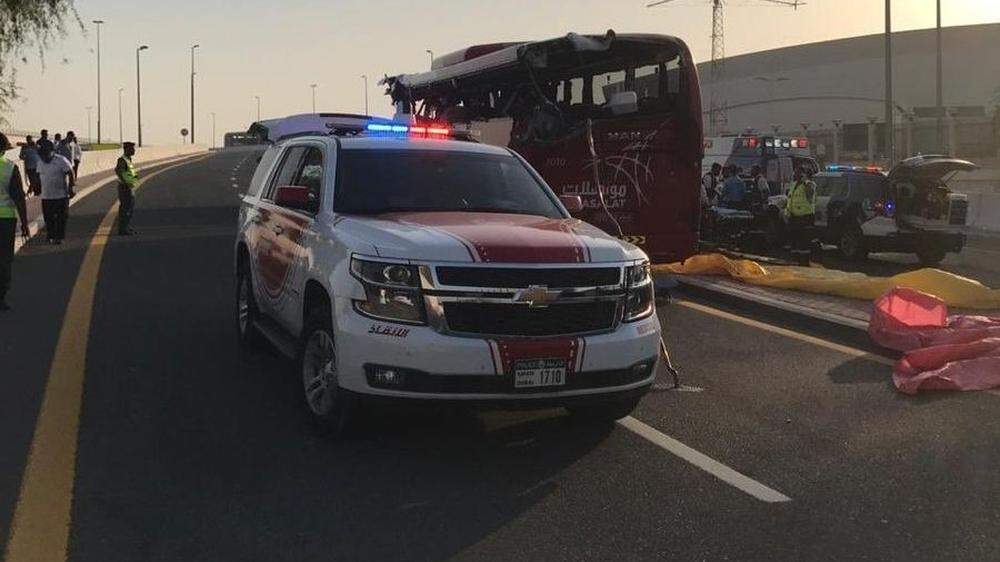 Die Polizei in Dubai veröffentlichte ein Foto vom Unfall 