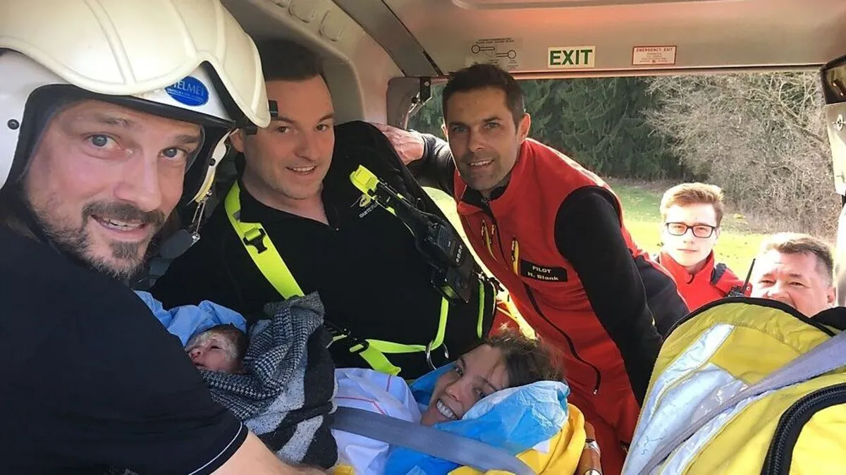 Das Foto schoss der frisch gebackene Papa selbst