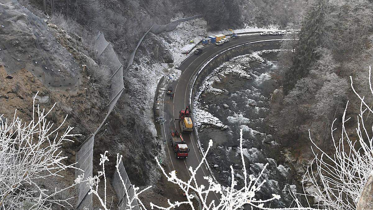 Entlang der Straße in der Lieserschlucht soll teilweise über dem Fluss der Radweg gebaut werden