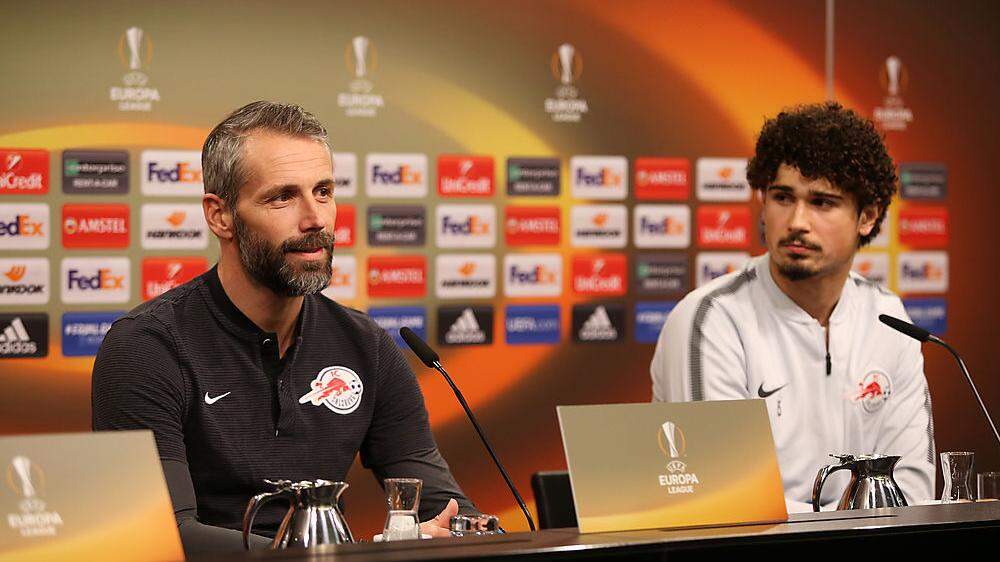 Haben den Aufstieg im Visier: Salzburg-Trainer Marco Rose (links) und Andre Ramalho