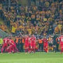 Die Roten Teufel jubeln in Dresden 