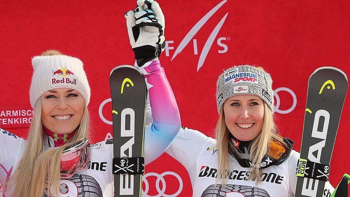 Lindsey Vonn (links) und Cornelia Hütter