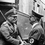Münchener Konferenz: Adolf Hitler empfängt den italienischen Staatschef Benito Mussolini auf dem Bahnhof von Kufstein