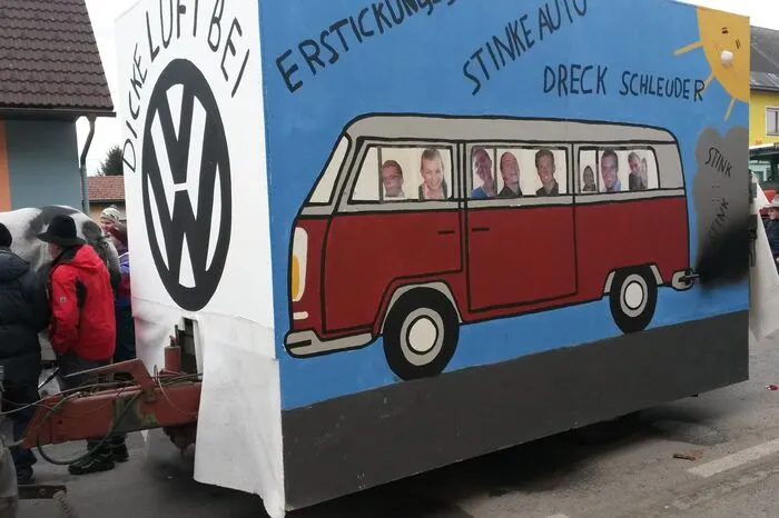 Dicke Luft bei VW? Ein dankbares Thema für die Faschingsnarren.