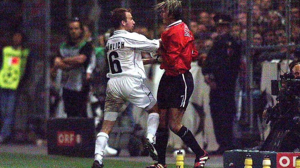 Roman Mählich und David Beckham bekämpften sich