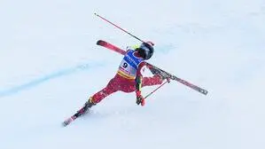 Julia Scheib stürzte im zweiten Durchgang des Riesentorlaufs, eine Verletzung wird befürchtet