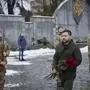 December 15, 2023, Lviv, Ukraine: Ukrainian President Volodymyr Zelenskyy places flowers on the memorial to fallen defenders during a remembrance ceremony at Lychakiv Military Cemetery, December 15, 2023 in Lviv, Ukraine. Lviv Ukraine - ZUMAp138 20231215_zaa_p138_011 Copyright: xUkrainexPresidency/UkrainianxPrex
