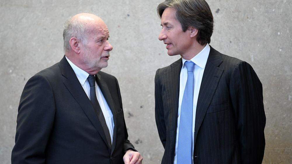 Anwalt Manfred Ainedter mit Karl-Heinz Grasser