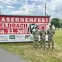 Kasernenkommandant Günter Rath, Oberstleutnant Raphael Pock und Offiziersstellvertreter und „Mastermind“ hinter dem Kasernenfest Peter Seil